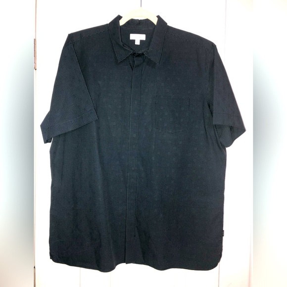 Calvin Klein Other - Calvin Klein blue small check‎ short sleeve button down shirt men’s size XL